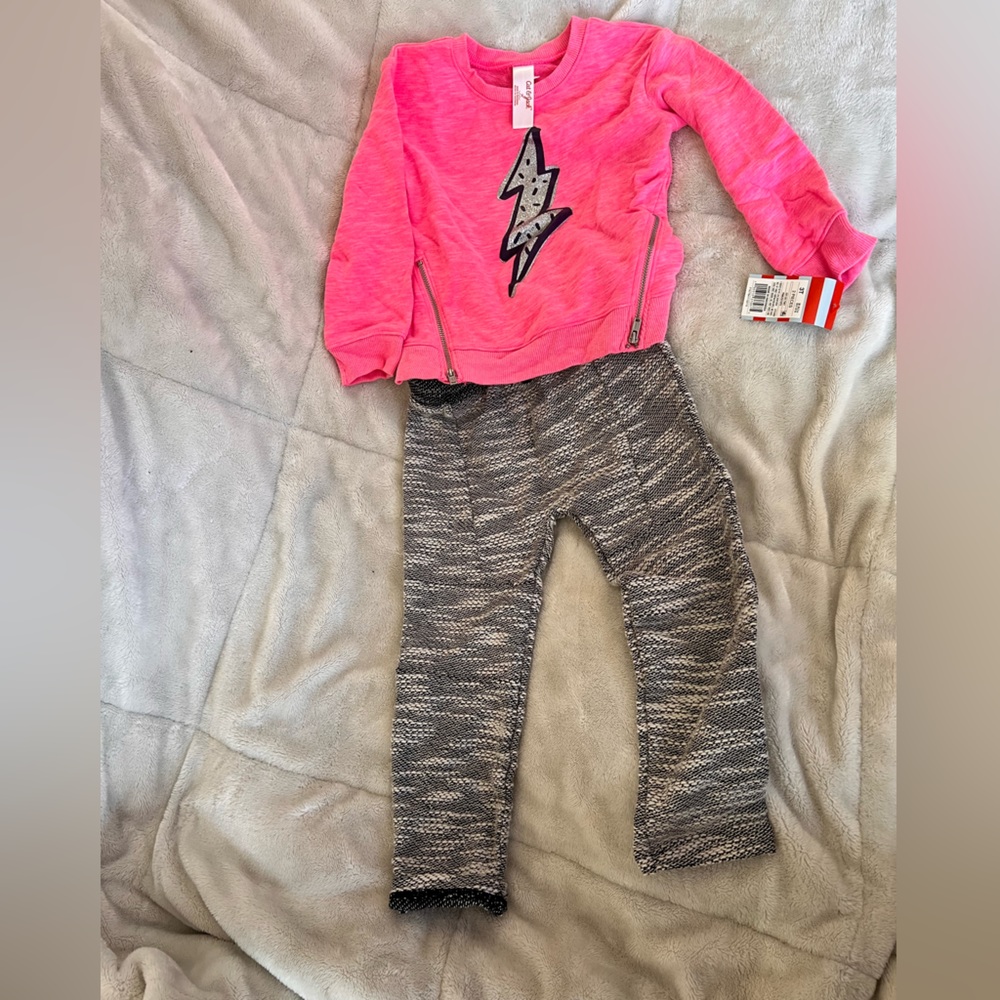 Cat&jack 2 piece girls shirt and tights set, 3t